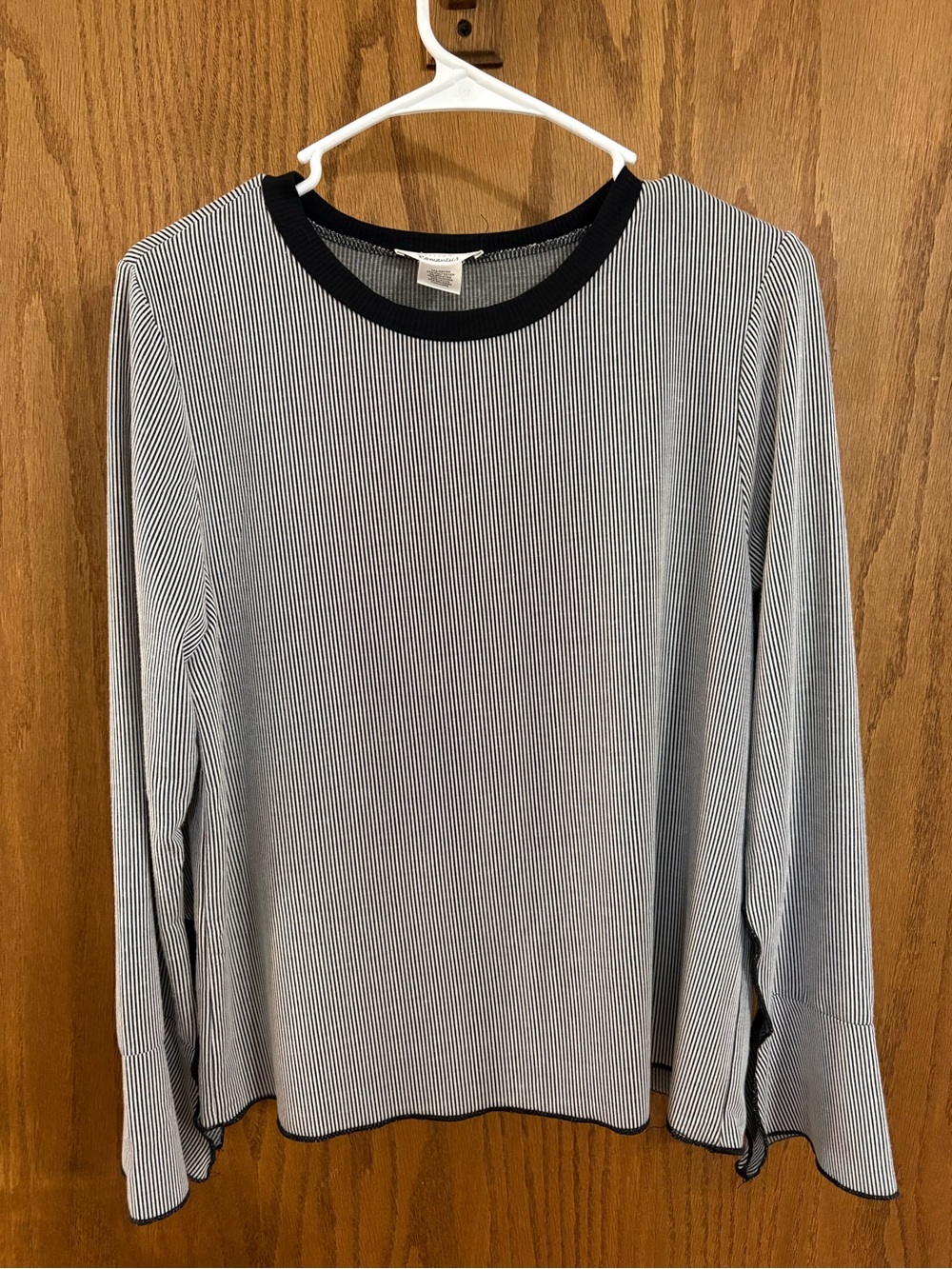 URBAN Romantics Black & White Striped Long-Sleeve Crewneck